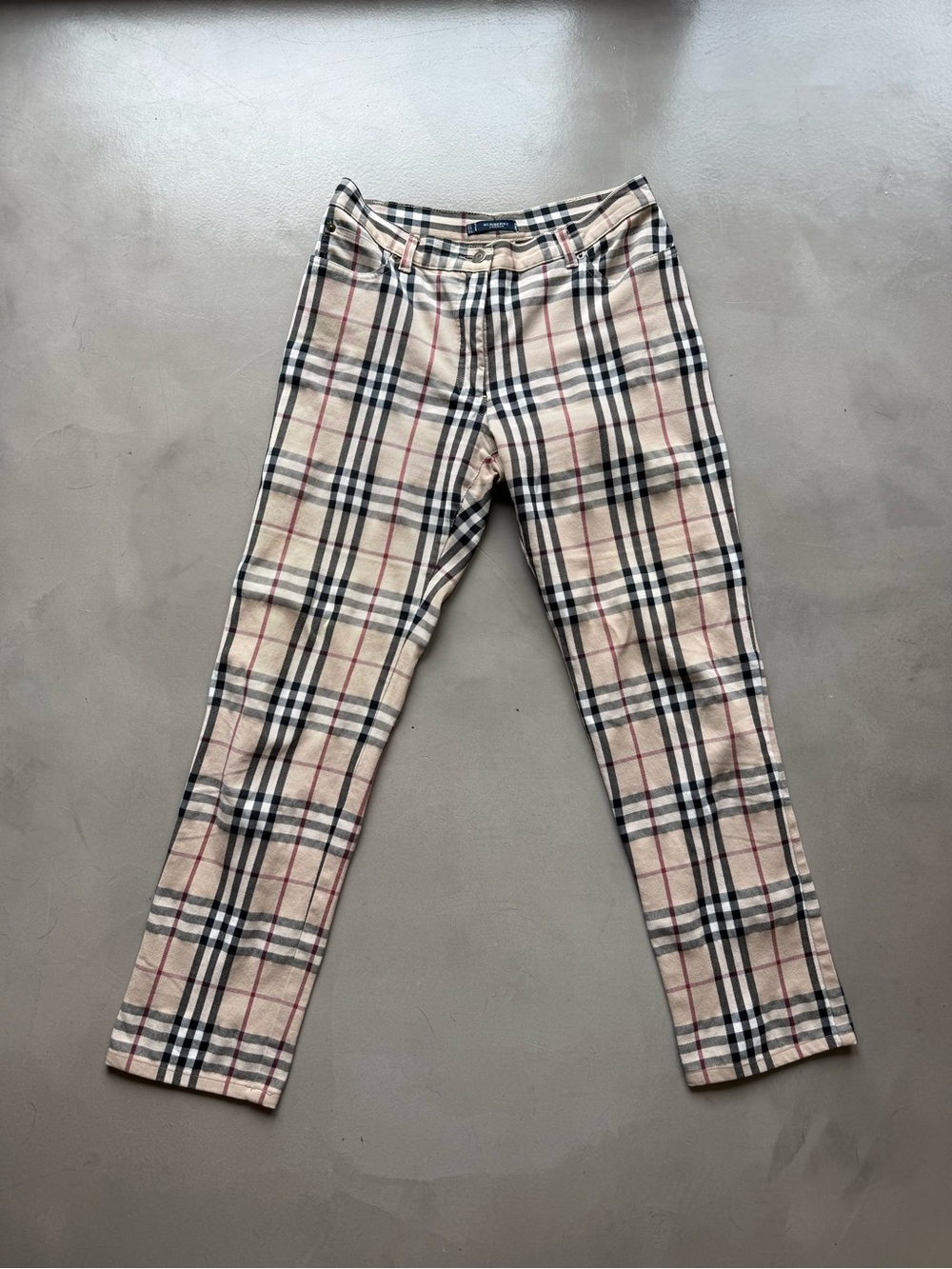 Vintage Burberry Nova Check straight-leg trousers
